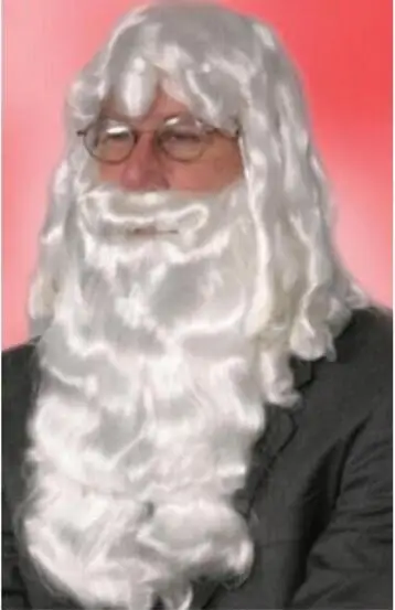 Ювелирный парик Роскошный белый Санта Клауса и борода набор Рождественский