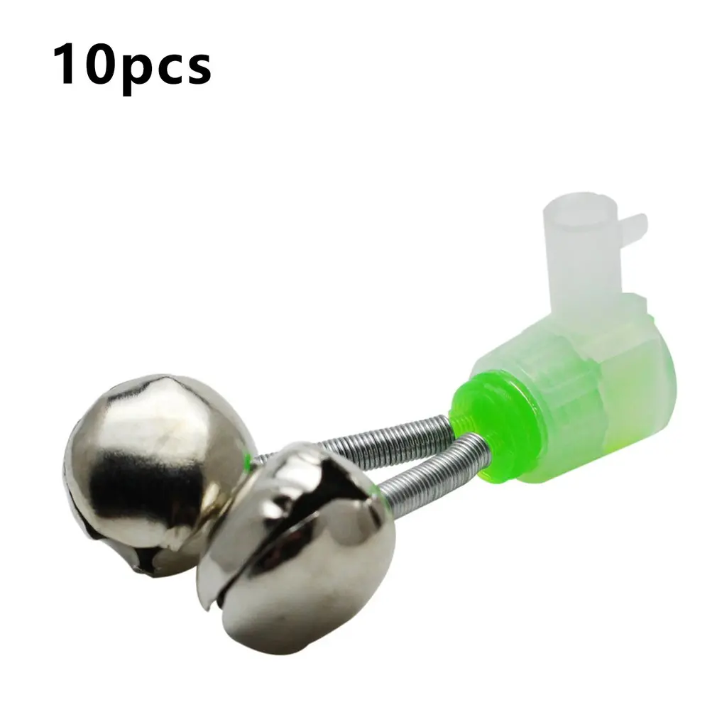 

10pcs/lot Fishing Bite Alarms Fishing Rod Bell Rod Clamp Tip Clip Bells Ring Green ABS Fishing Accessories Outdoor Fishing Gear