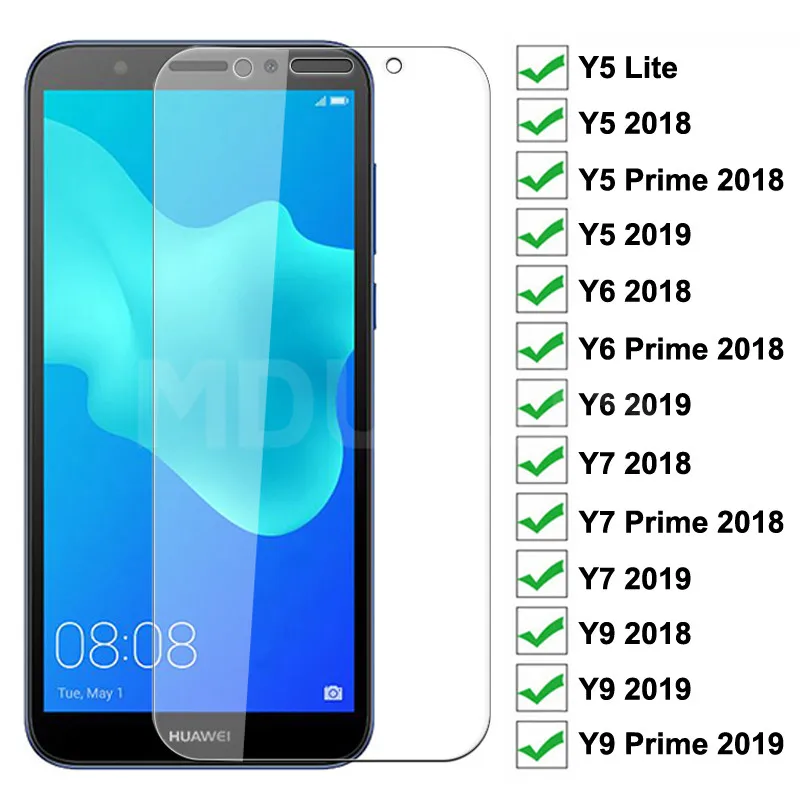 

9H Tempered Glass For Huawei Huawei Y5 Lite Y5 Y6 Y7 Prime 2018 2019 Screen Protector Huawei Y9 2018 Prime 2019 Protective Glass