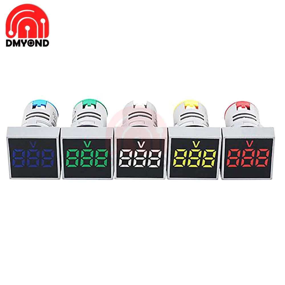 Цифровой вольтметр Амперметр 22 мм Круглый квадратный переменный ток 60 500 В 0 110 А