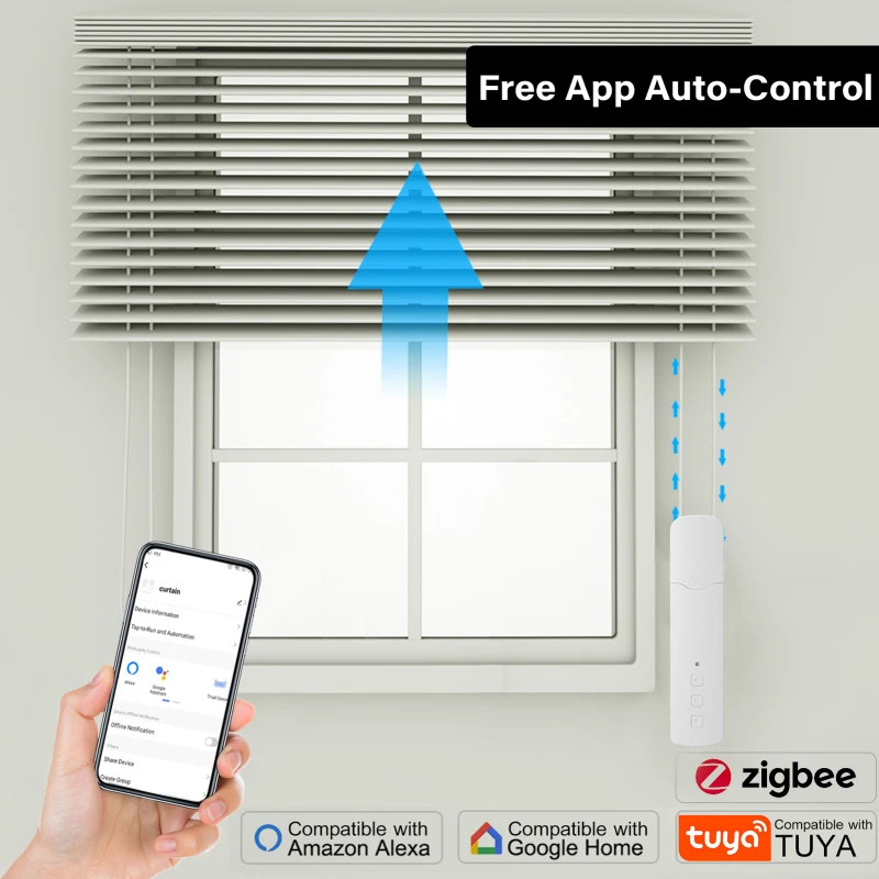 

Tuya ZigBee Smart Motorized Chain Roller Blinds Pull Bead Curtain Motor Home Electric Curtain Motor Work With Alexa Google Home