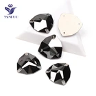 Триллиантовые стеклянные стразы YANRUO, все 3272 гематит Джет-гематиты разного размера, стразы с плоской обратной стороной, пришивные стразы для изготовления платьев