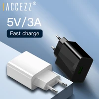 accezz quick charge 5v 3a fast usb charger for iphone xiaomi samsung s8 s9 s10 huawei p20 p30 eu plug mobile phone wall charger