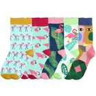 Носки мужские хлопковые с принтом фламинго, смешные с принтом животных, для скейтборда, в стиле хип-хоп