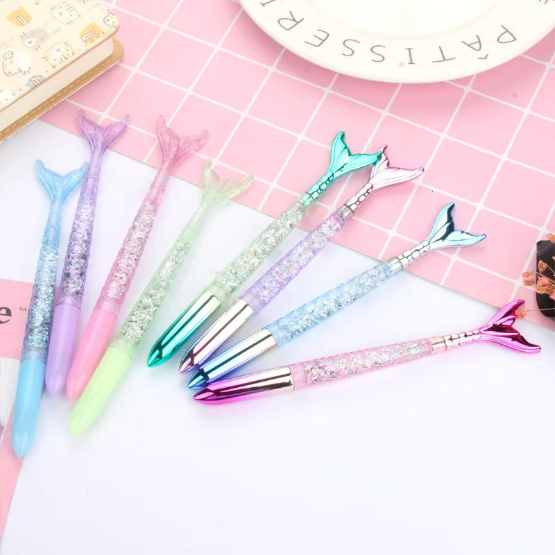 1 Piece Pretty Sweet Mermaid Writing Pen Lovely Girls Colored Quicksand Korea Japanese Stationery School Supply Gel | Канцтовары для