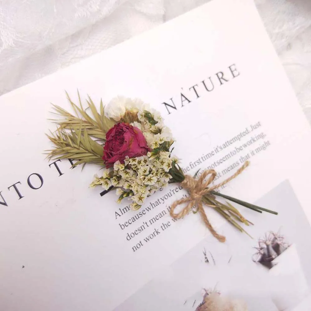 

Mini Real Natural Dried Flower Bouquet Rose Pampas Grass Gypsophila plants Home Decoration Christmas New Year Gifts DIY Crafts