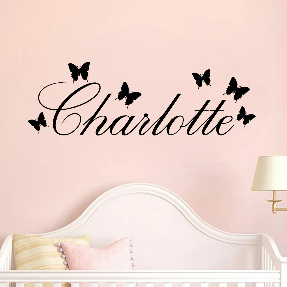 Персонализированные Бабочки Имя стены стикер бабочки шаблон наклейки на с