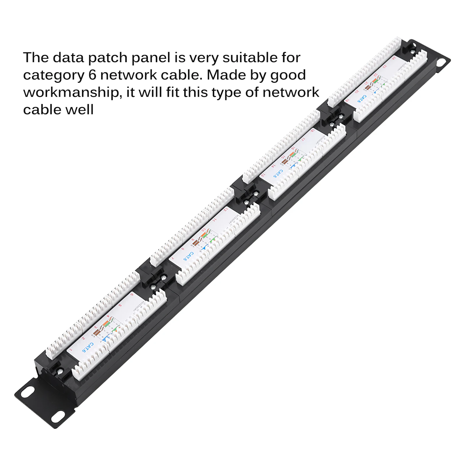 

Кабельная стойка, надежная патч-панель CAT6 для установки в помещении, управление кабелями, 24 порта, сеть патч-панелей для передачи данных