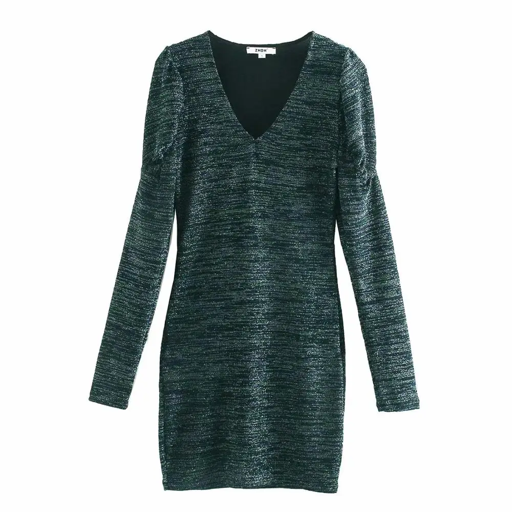 Новинка женское модное повседневное тонкое мини платье с v образным вырезом