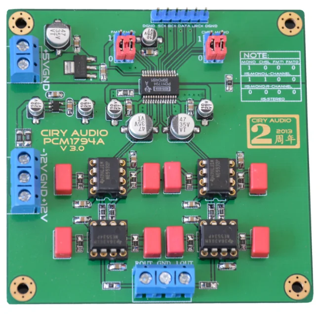 Позолоченный модуль декодирования ЦАП Hi-Fi PCM1794A 24 бит 192k | Бытовая техника