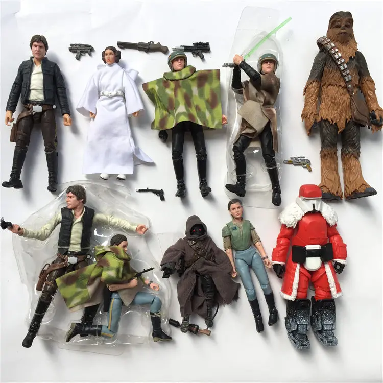 

Star Wars Bulk Pack Stormtrooper Chewbacca Luke Skywalker Leia Han Solo Kylo Ren Rey D2-D2 Model Anime Figures Collect Ornaments