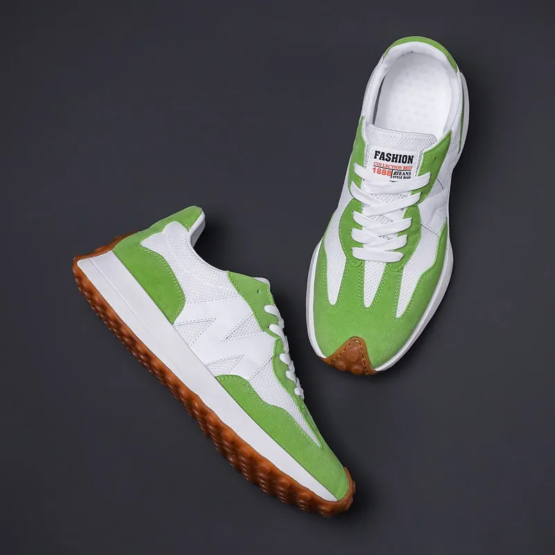 

H2-327 2020 new flying cushion sports shoes men's high shoes mesh breathable shock absorption running shoes large men's shoes