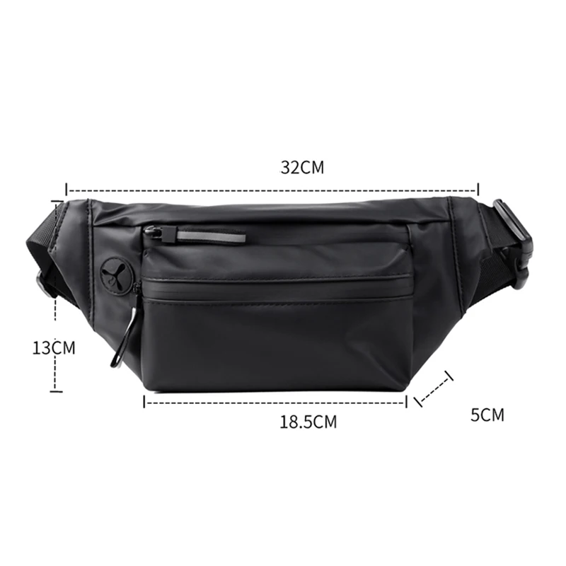 Casual Fashion Men's New Chest Bag PU Material British Style Multifunctional Design High Quality And Large Capacity