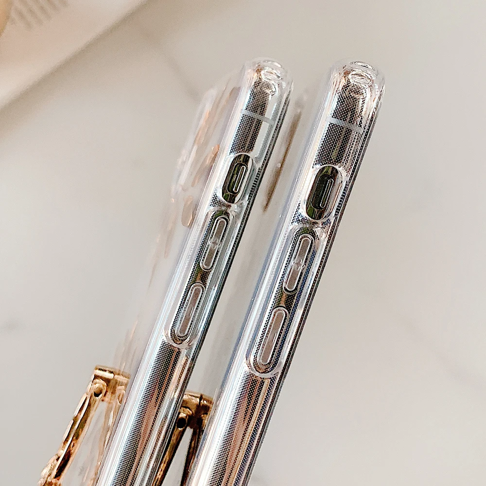 Сусальное золото цветочное кольцо держатель чехол для телефона iPhone 12 мини 11 Pro Max