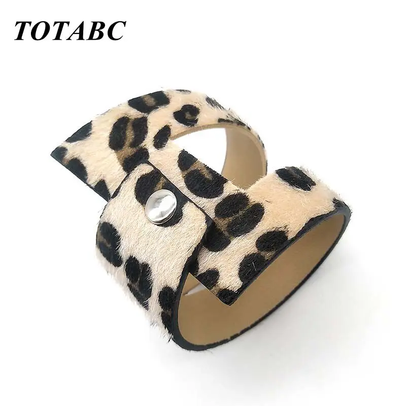 Модные леопардовые Очаровательные кожаные браслеты для женщин простой