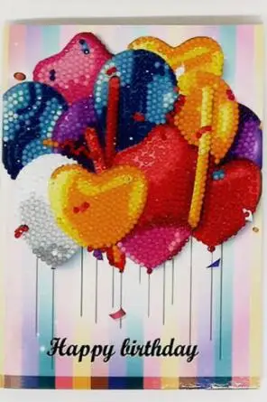 Алмазная живопись карта на день рождения бриллиантовая мозаика ручной работы 5D