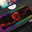 Коврик для мыши игровой, 900x400 мм, с RGB-подсветкой, Красный, XXL