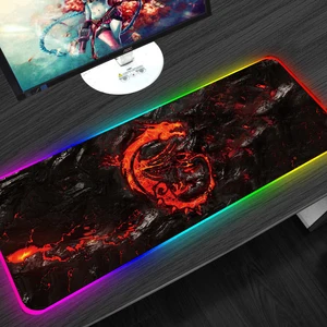 Коврик для мыши игровой, 900x400 мм, с RGB-подсветкой, Красный, XXL