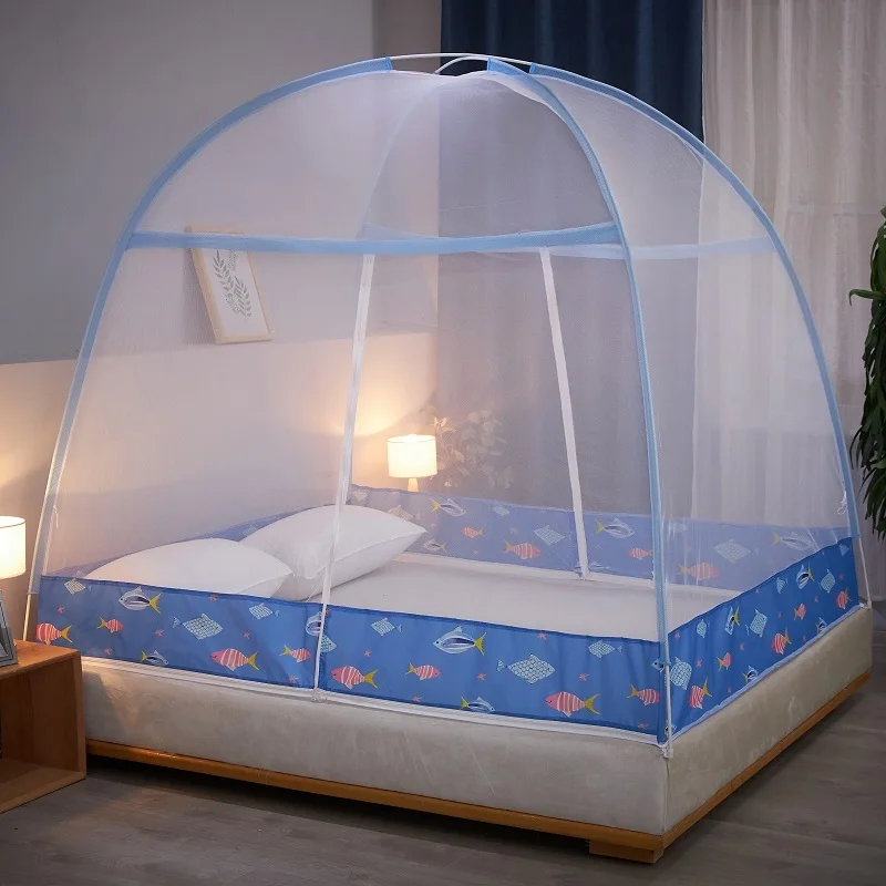 Single/Twin/Queen Foldable Simple Bedroom Mosquito Net Bed Zipper Double Door Opening Decor Home Textile | Дом и сад