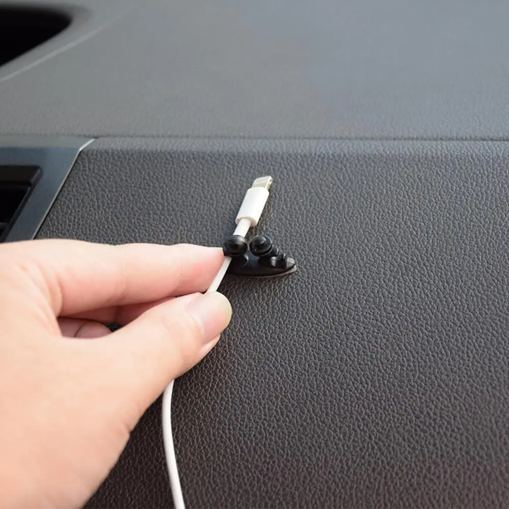 

Car Wire Cable Holder Tie Clip Fixer Organizer Adhesive Car Charger Line Clasp Clamp USB Cable Car Headphone Cable Clip Hot