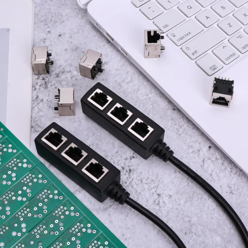 RJ45 a point three Ethernet Network 1 Male To 3 Female Connector Splitter Adapter for cable pc computer Cable | Компьютеры и офис