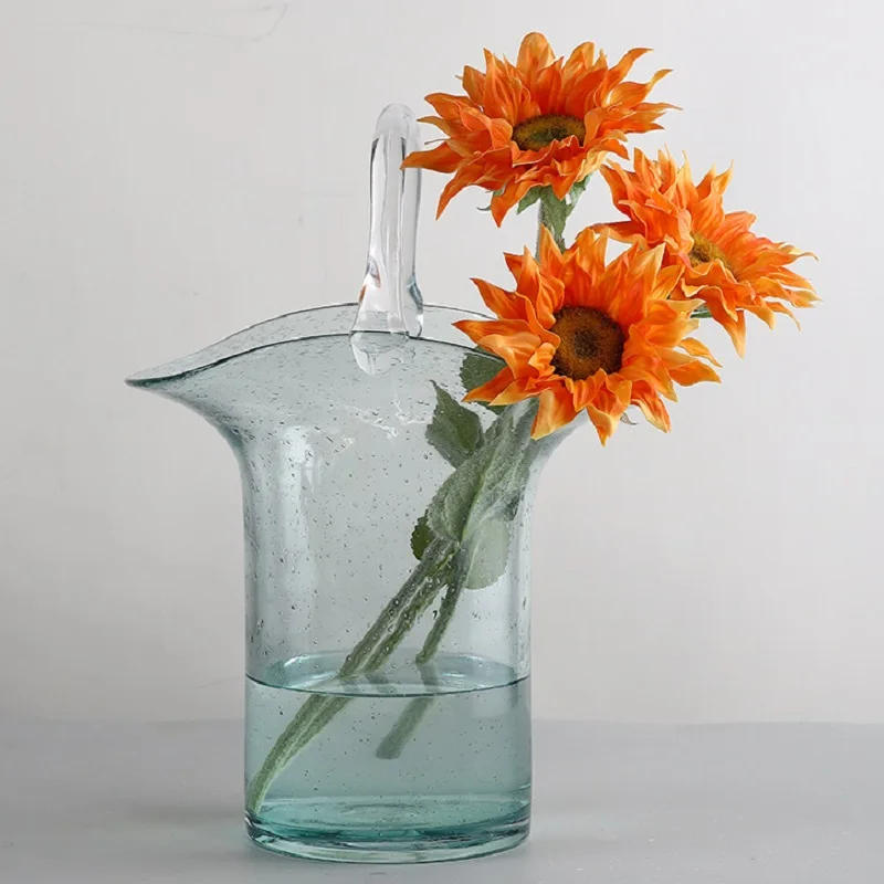 

2021 Creative Glass Vase Fish Bowl Fruit Plate Parlor Ornaments Garden Flower Pot Bedroom Decoration