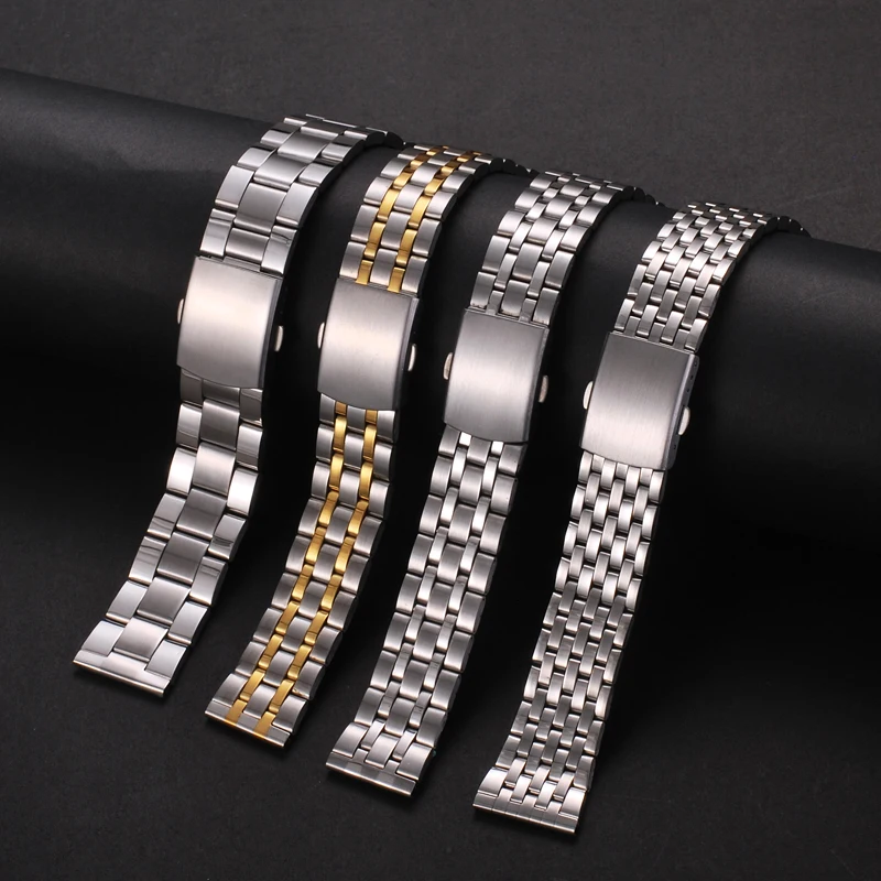Stainless Steel 18mm 22mm 20mm For SAMSUNG Galaxy Watch 42 46mm Band Galaxy Watch 3 Straps Flat Interface Bracelet Replacement