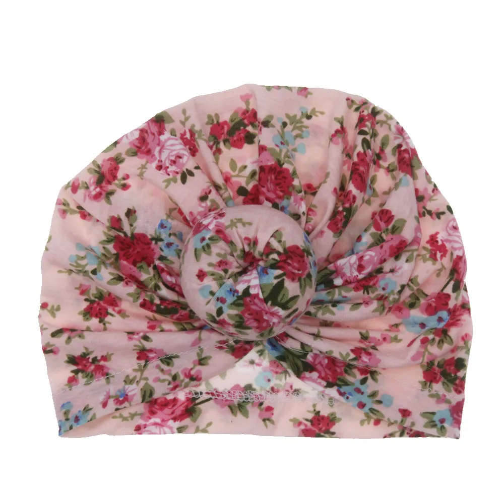 

2 new floral pattern baby hats cute newborn unisex hat baby photography props