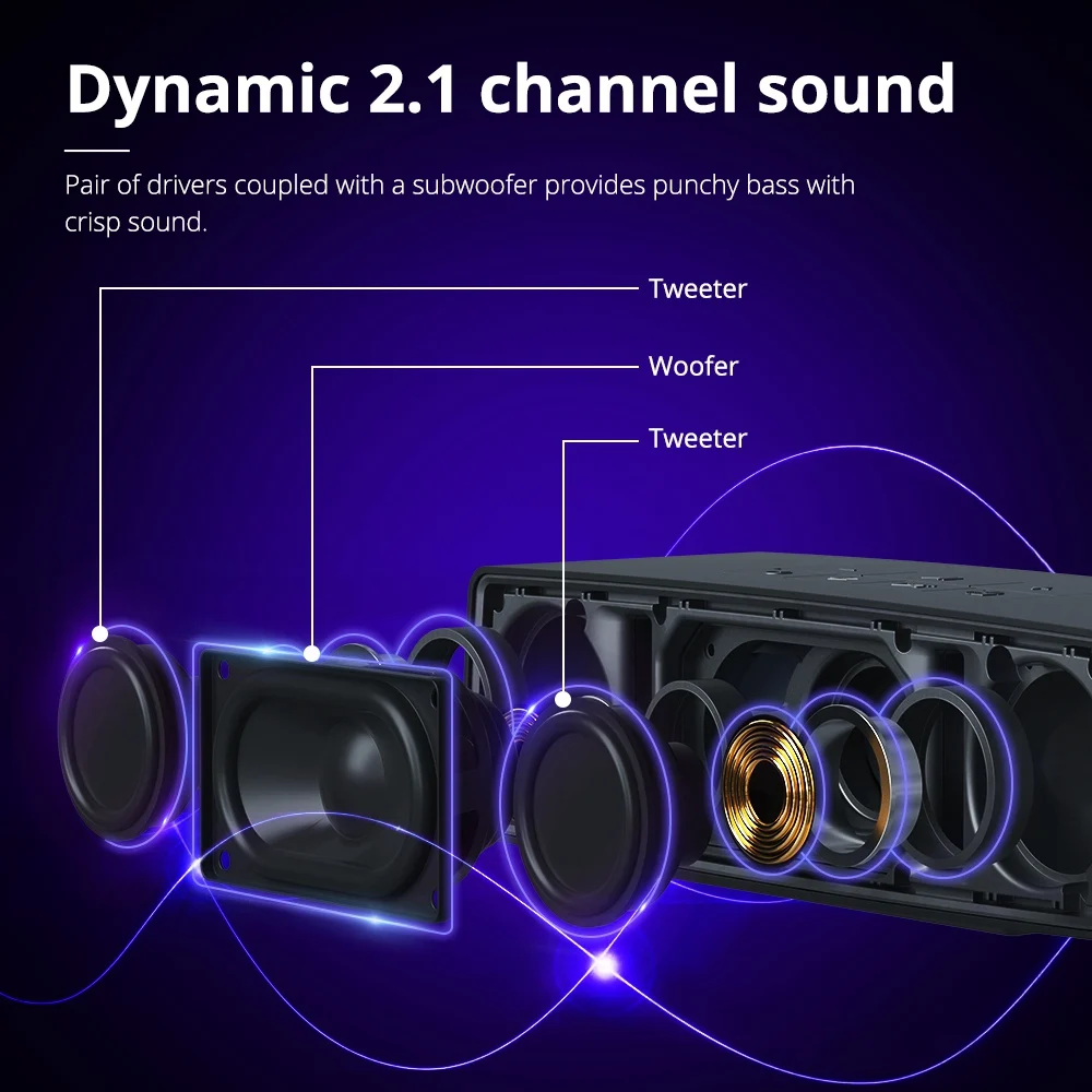 Tronsmart Studio Bluetooth Speaker 30W Portable Wireless with HiFi Deep Bass 100 Speakers Pairing Aluminum Soundbar | Электроника