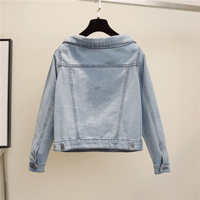 Укороченная короткая джинсовая куртка женская модный пикантный укороченный топ