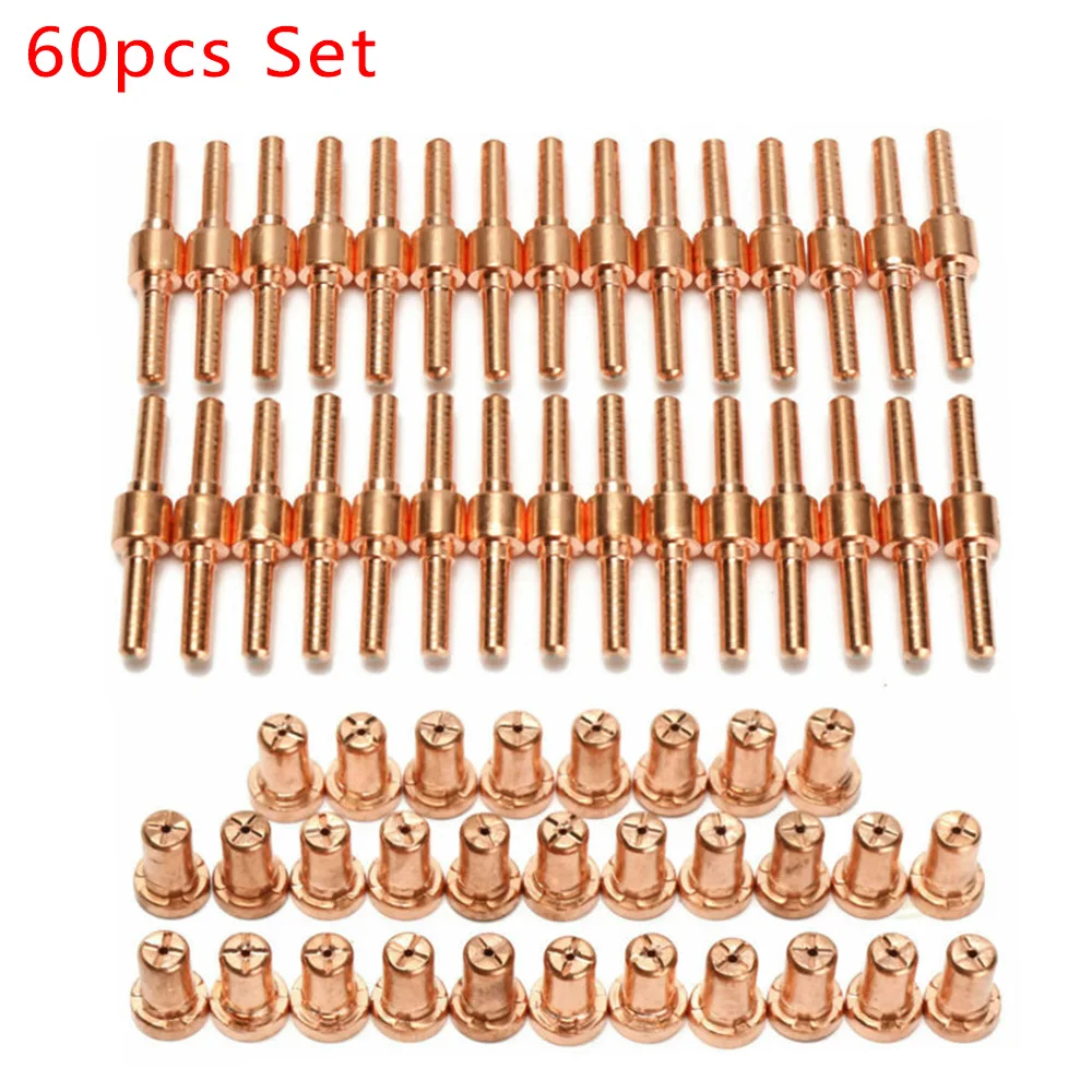 

60pcs Plasma Cutter Tip Electrodes And Nozzles Kit Consumable Accessories For T31 LG40 Plasma Cutter Welding Tools
