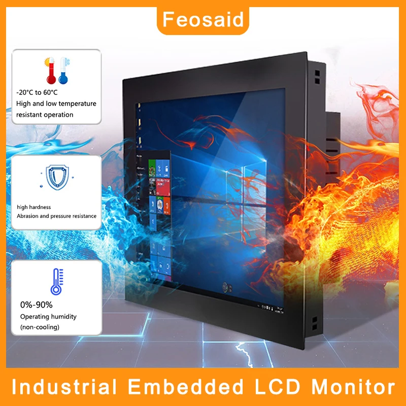 Feosaid 23 6 дюймов промышленный ЖК дисплей монитор 24 &quotКомпьютерный с VGA/TV/HDMI/USB/DVI