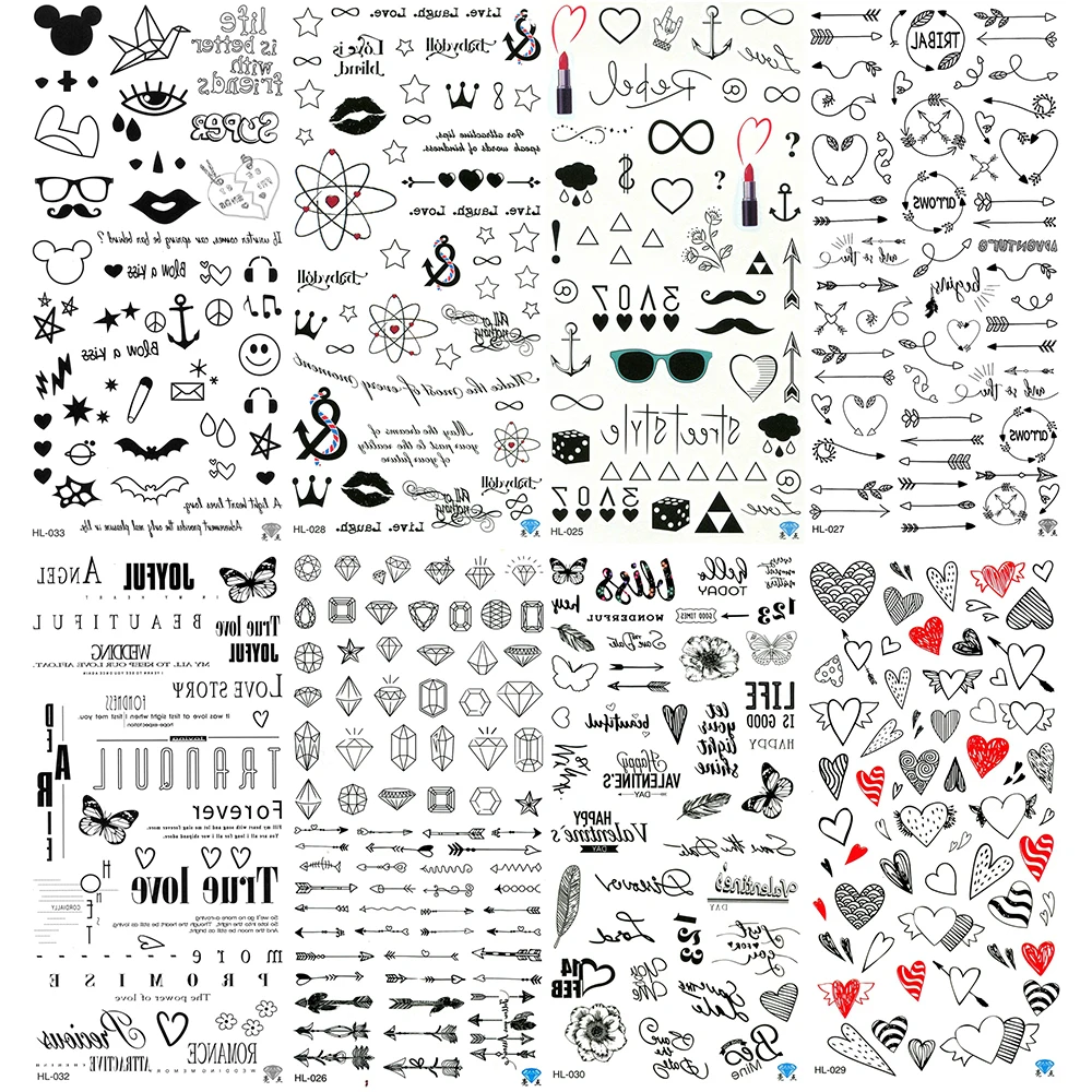 5 шт./лот ручная Татуировка стрелы Бабочка звезда поддельное лицо тату в виде