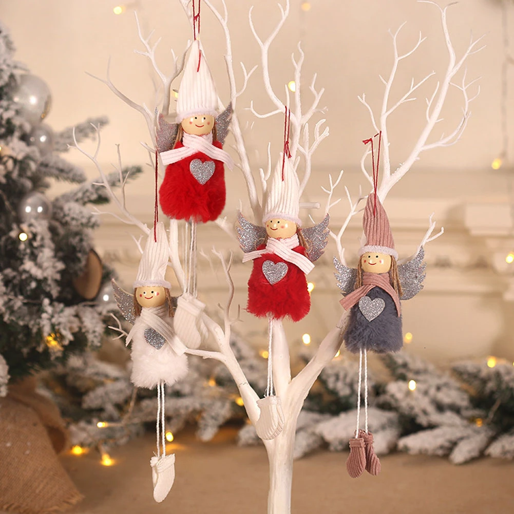 3 шт. Рождественский Ангел плюшевая кукла девочка лыжный кулон в виде дерева