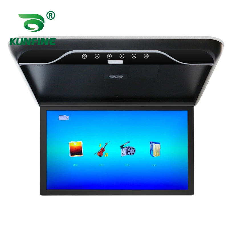 19'' Car Roof Monitor MP5 LCD Flip Down Screen Overhead Multimedia Video Ceiling Roof mount Display Build in IR/FM Transmitter
