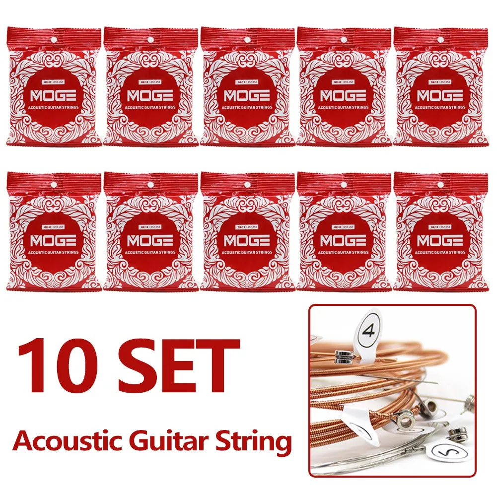 

10 Set MOGE GR12 Acoustic Guitar String 012-053inch Guitar Strings Musical Instruments Guitar Parts Accessories