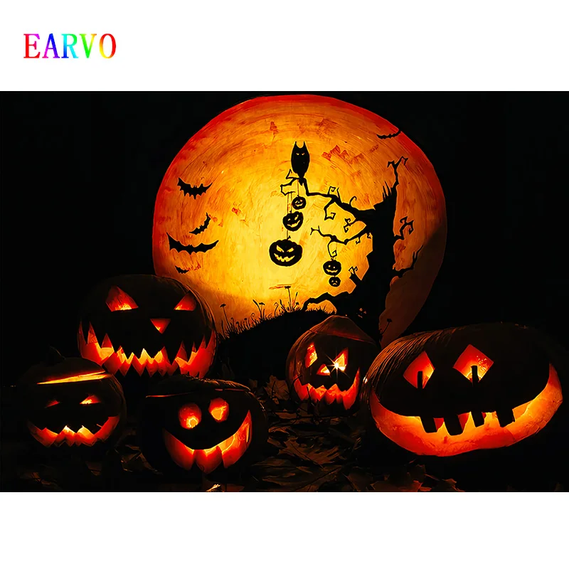 

EARVO Halloween Backdrops For Photography pumpkin lantern backdrop photo Photography Backgrounds Photocall For Photo Studio
