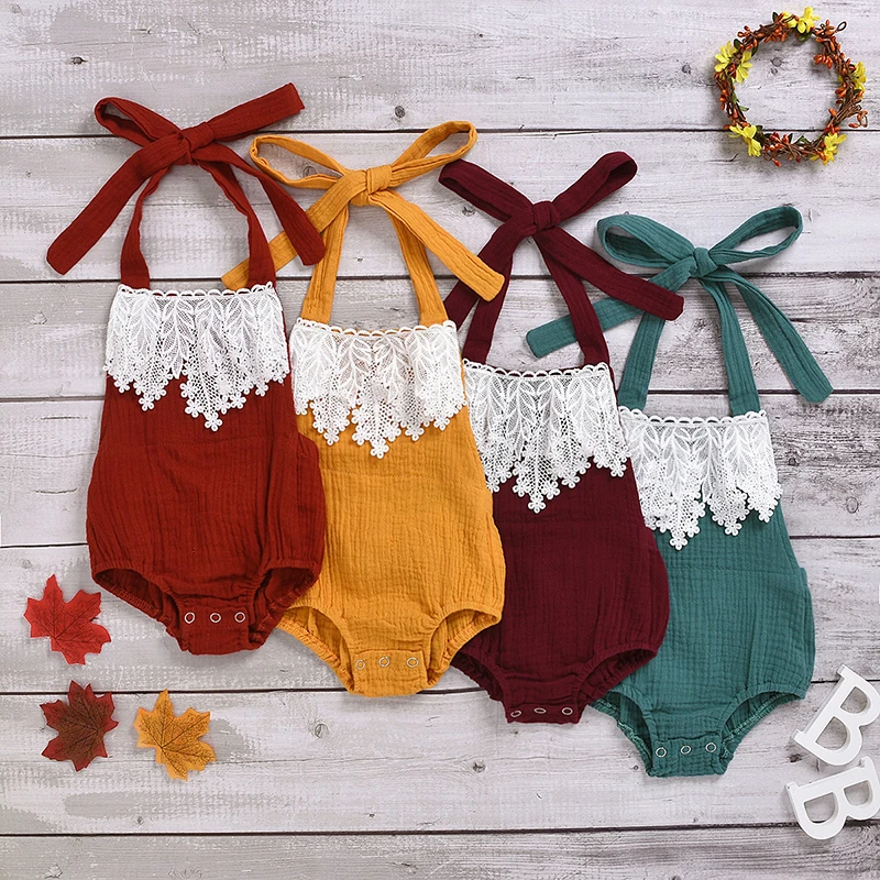 

Bear Leader/комбинезоны для новорожденных мальчиков и девочек; Летние кружевные комбинезоны в стиле пэчворк; Повседневная одежда без рукавов с о...