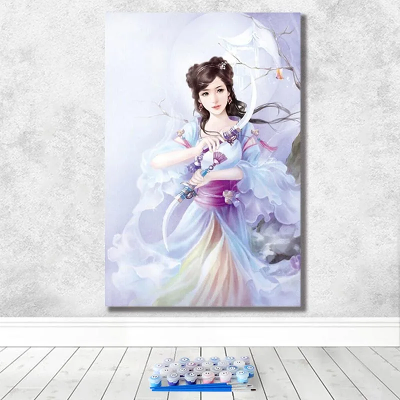 Diy Цифровая живопись женская фигура классическая женщина достойная атмосфера