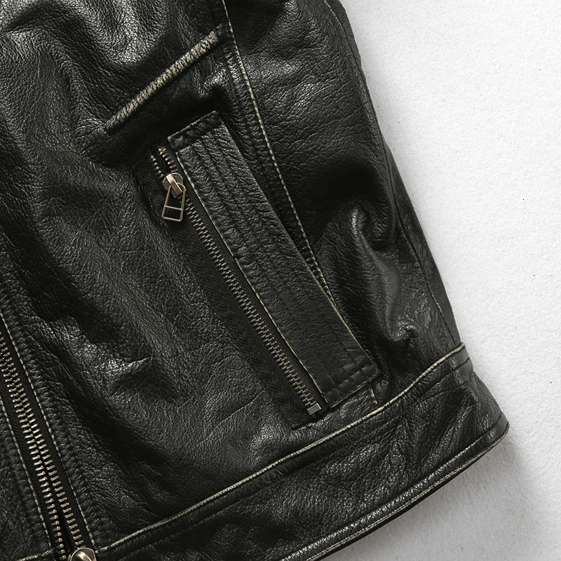 Мужские черные куртки больших размеров 5XL винтажная куртка из натуральной кожи