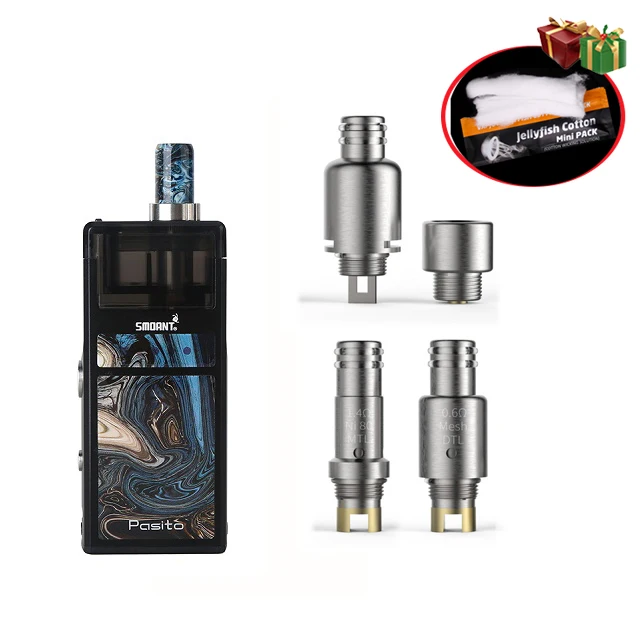 black-RBA Smoant Pasito стартовый набор Pod Vape ручка 1100 мАч ремонтопригодная pod система 3 мл распылитель MTL DTL Vape комплект vs Orion DNA Jester - Цвет: black-RBA