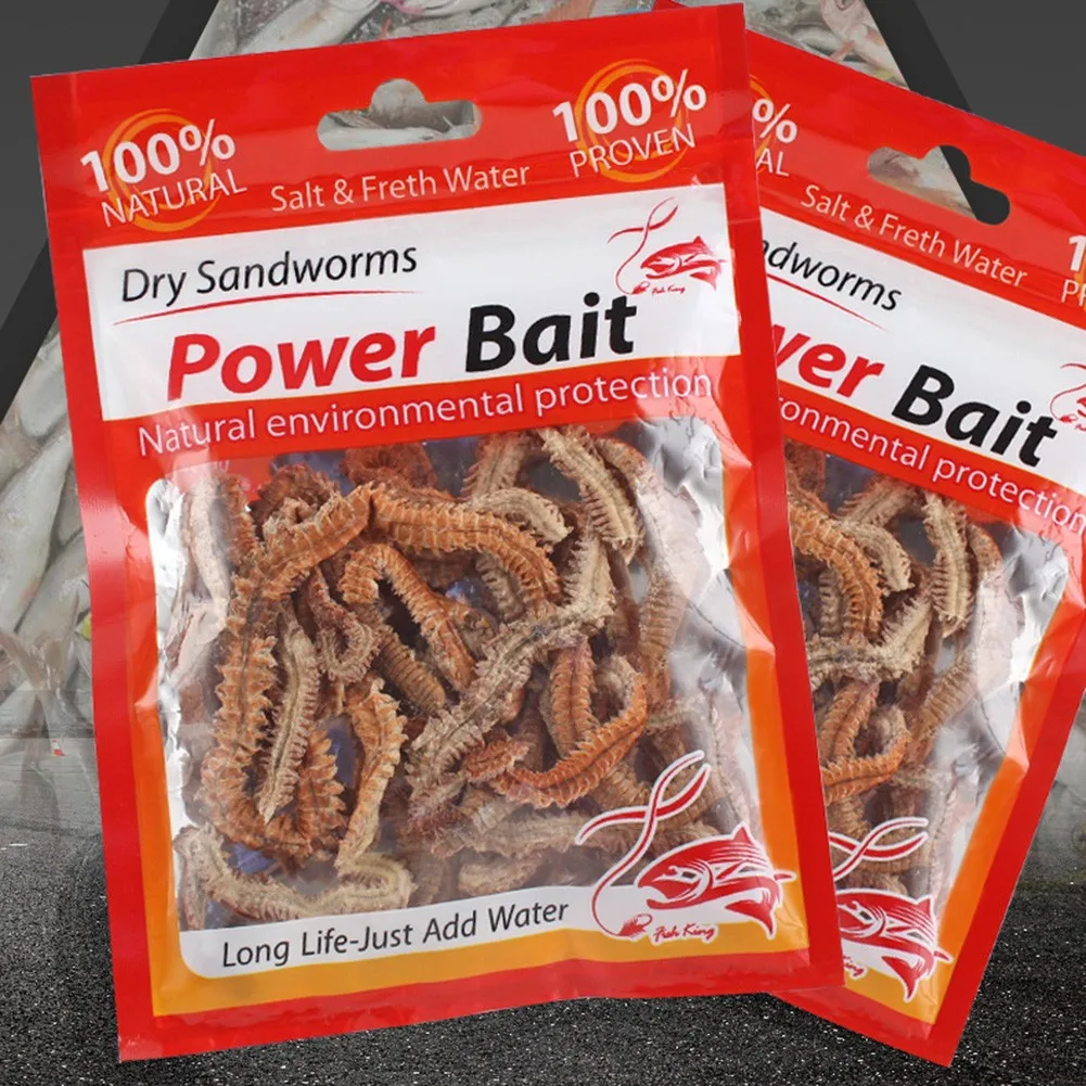 

6-10g Natural Live Dry Sandworm Bait Freshwater Saltwater Rearing Catfish Fishy Smell Insect Soft Bait Natural Bait