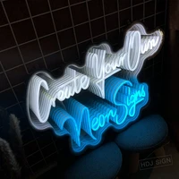 custom neon sign led multi layer mirror smooth hierarchical suitable for bar hotel office store luminescent signboard