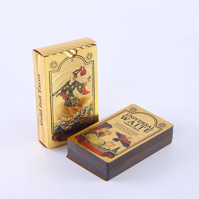 Plastic Waterproof Tarot Gold Foil Cards Full English Edition Magician Deck Board Game Send Rules | Спорт и развлечения