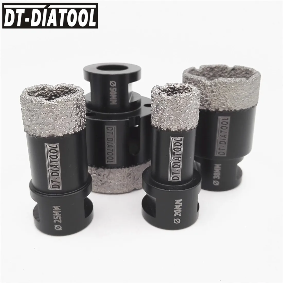 DT-DIATOOL 4pcs Dry Vacuum Brazed Diamond Drilling Core Bits Hole Saw for Ceramic Tile Drill Bits M14 thread Granite Marble