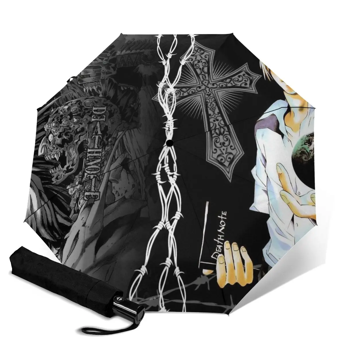 

Мужской автоматический 3-складной Зонт HUAZI, классический открытый зонт с прочным ветром, 8 ребер