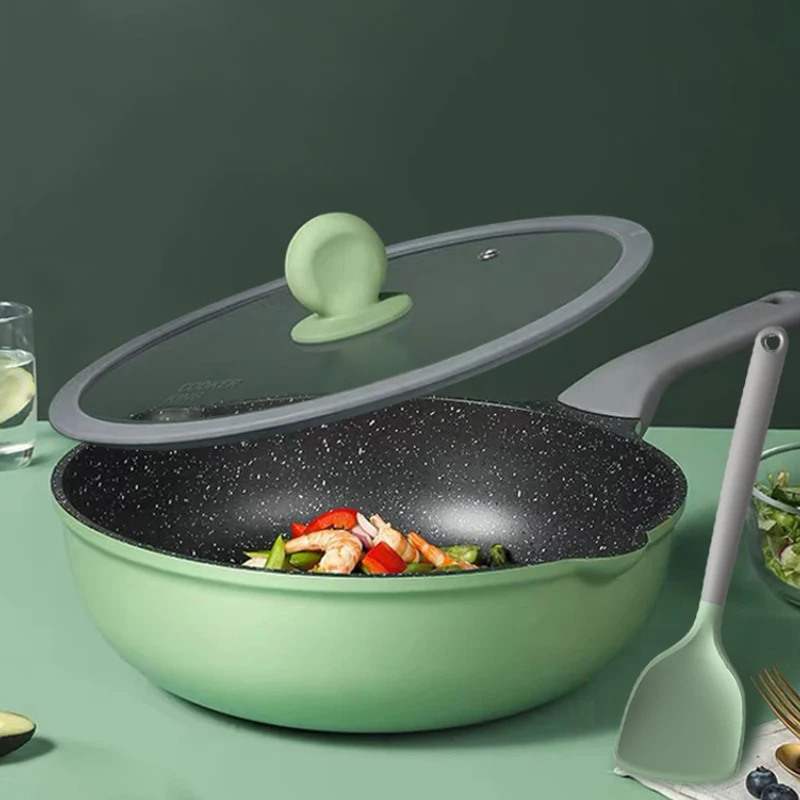 

Stainless Steel Frying Pan Traditional Chinese Wok Kitchen Accessories Cooking Pot Non Stick Ollas De Cocina Chinese Cookware BC