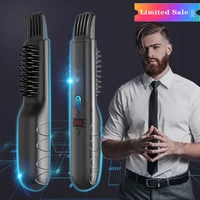 beard straightener cordless beard and hair straightening comb hair straightening comb for men trendy rechargeable hair brush