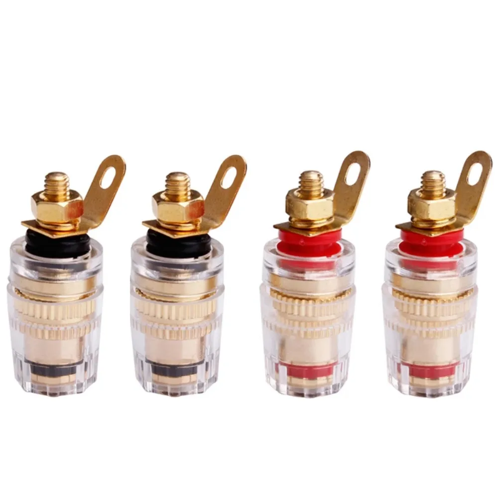 

Amplifier Speaker Terminal Binding Post Gold Plated Banana Plug Jack Connector Acoustics For Home Terminals Column Plugs Copper
