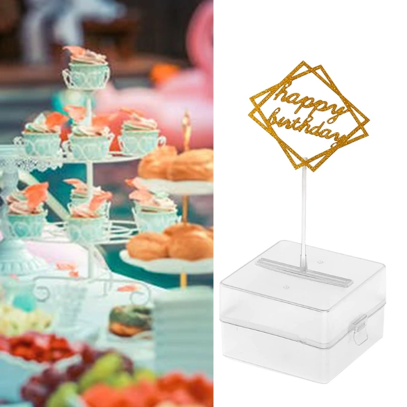 Cake Money Box Set Pulling Making Mold Glitter Happy Birthday Topper Interesting birthday cake for Par | Дом и сад
